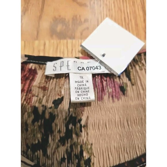 Spense Babydoll Women Top Sz 1X Beige Floral Boho Peasant Fairy Y2K Vtg Festival - Picture 6 of 6